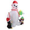 5.9ft Inflatable Christmas Decoration Penguin Bear with Colorful Light Cute Blow Up Yard Animal Deco