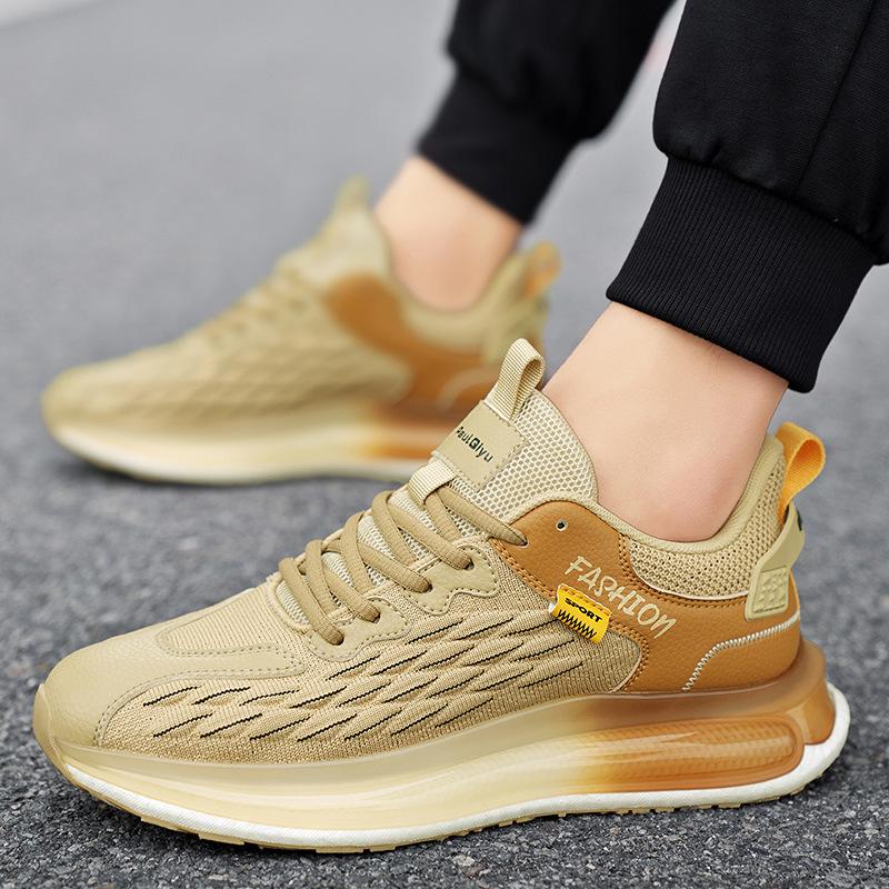 Sneakers Summer Mesh Black Casual Running Shoes Lightweight Breathable Shock Absorbing Shoes Air Cushion