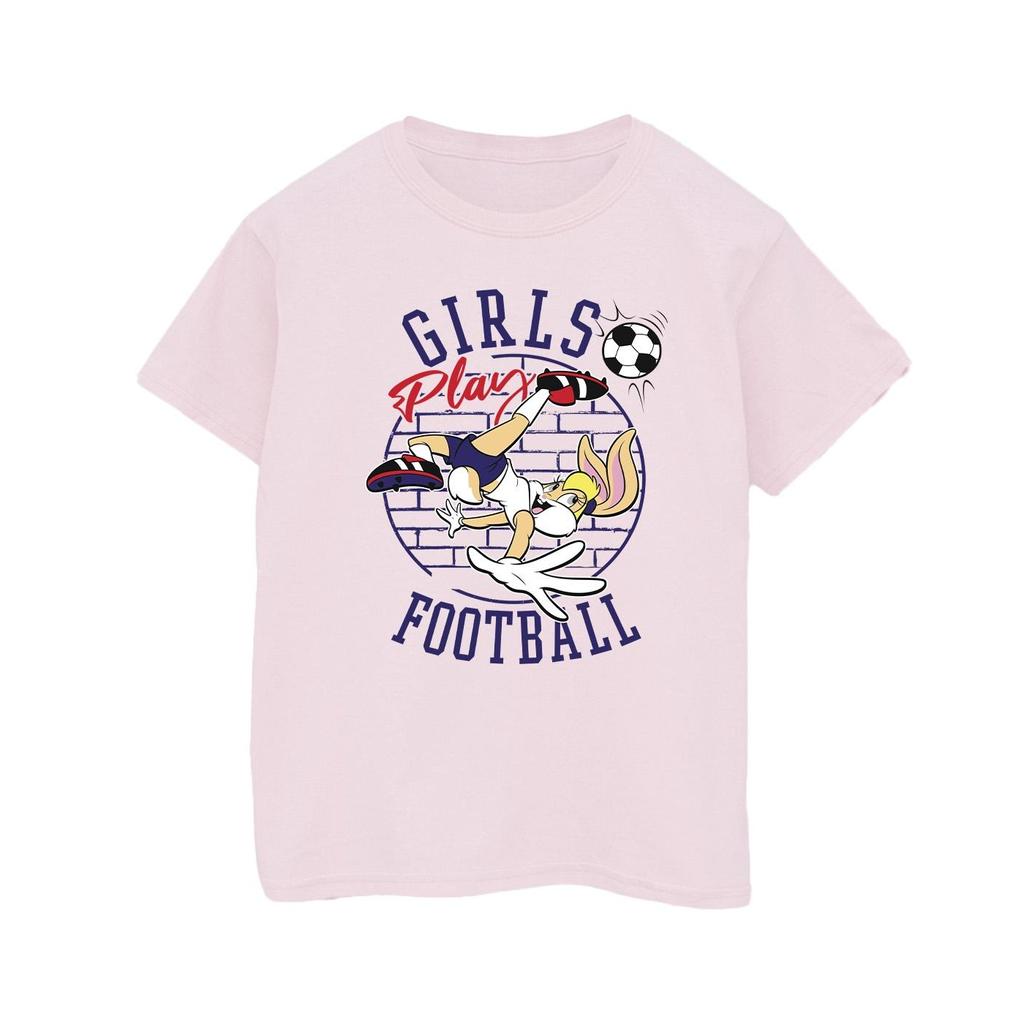 Looney Tunes Damen/Damen Lola Bunny Mädchen spielen Fußball Baumwolle Boyfriend T-Shirt