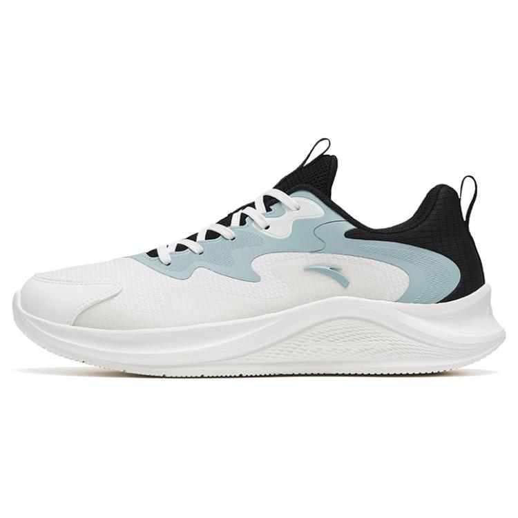 New Anta Walk Cushioning Low Top Casual Running Shoes Men's White Black Blue 912445573-1
