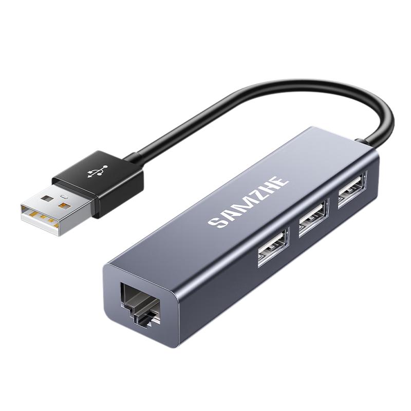 Shanze 4-in-1 USB/Type-C Ethernet Hub & USB Splitter