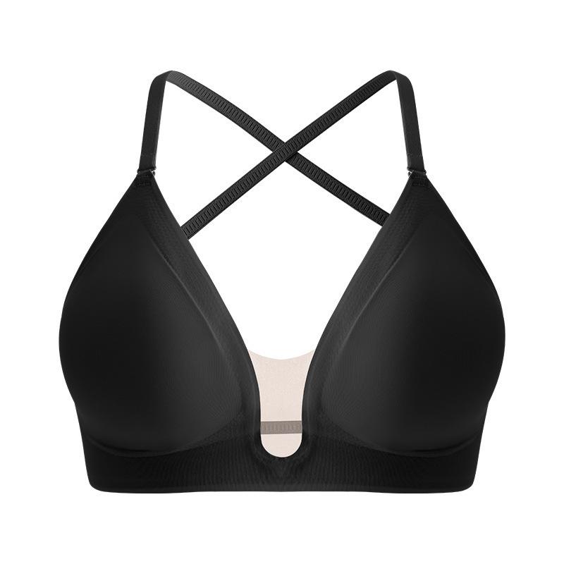 European Size Women's Multifunctional U-Shaped Mesh Underwear Women's Cross-Back Suspender Bra