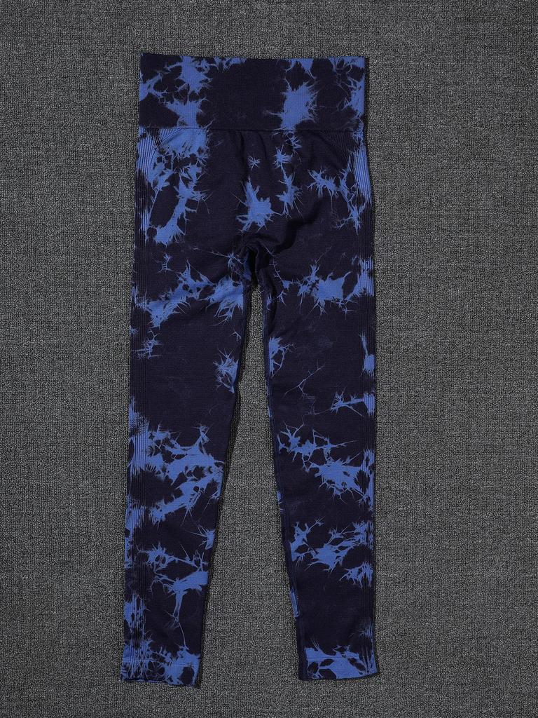Women's High-Waist Tie-Dye Yoga Pants - European & American Style, Peach Hip-Lifting, Outerwear Fit