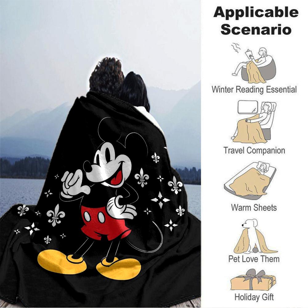 Mickey Mouse Classic Pose Blanket Soft Throw Blanket For Home Bedroom Bed Sofa Travel Office Solid Christmas Blanket