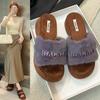 Internet Celebrities Thick-soled Heightening Fluffy Slippers Women's Shoes Wear 2025 New Autumn and Winter Fashion Muffin Plush Cotton Mop