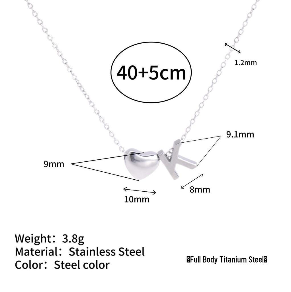 Herz Anhänger Halskette: 18K vergoldeter Edelstahl mit 26 englischen Buchstaben.