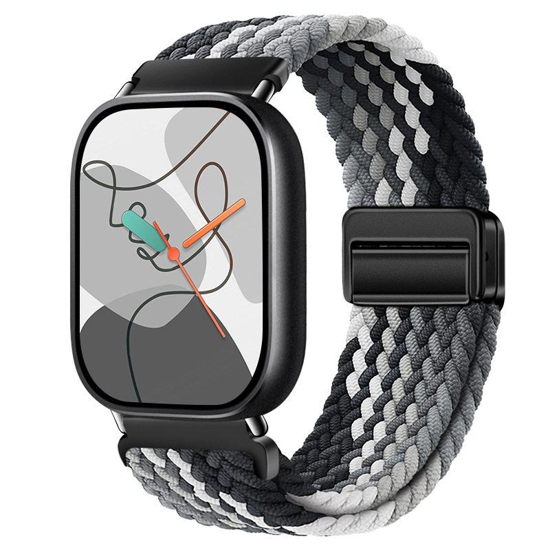 For Redmi Watch 6/5/4 XiaoMi Mi Band 8 Pro Quick Release Magnetic Woven Nylon Band Adjustable Breathable Sport Wristband