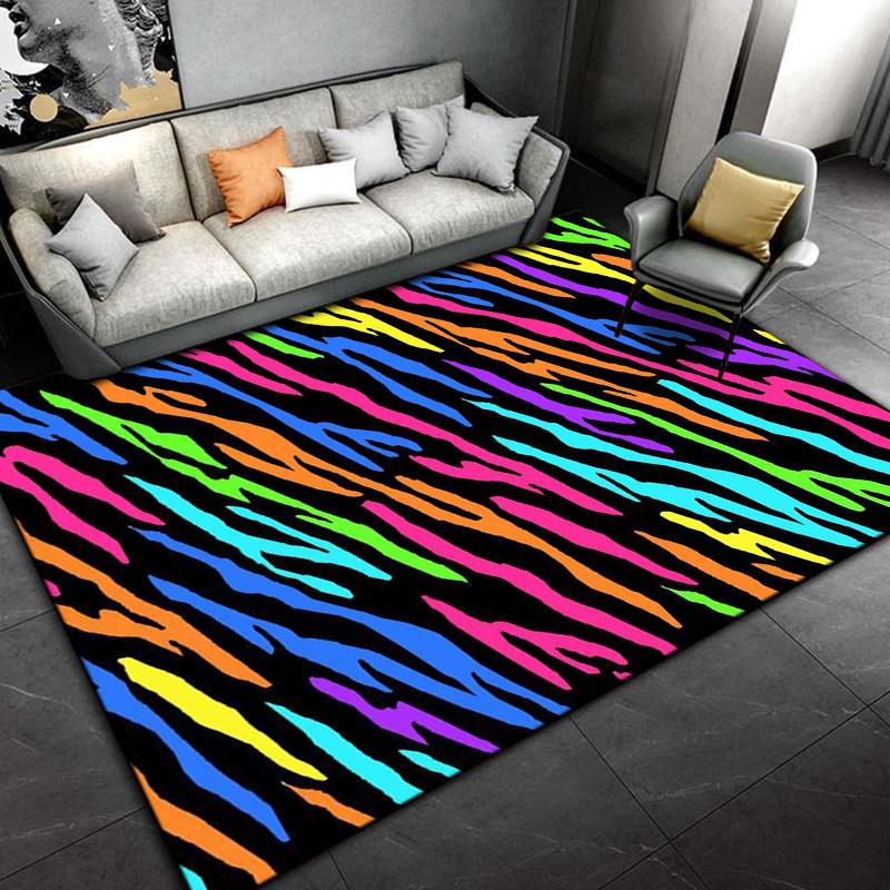 Black White Print Zebra Pattern Area Rug Large,Carpet Rug for Living Room Bedroom Kitchen Doormat Decoration,Non-slip Floor Rug