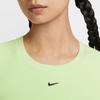 Nike Sportswear Classics Einfarbig Schlicht Bequemes Kurzarm-T-Shirt Damen Tops Hell-Linde Schwarz HF5418-360