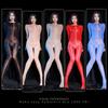 Sexy Glossy One-Piece Stockings Transparent Ultra-Thin with Penis Sleeve Erotic Silky Temptation Open-Crotch Full-Body Suit for