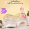 Acrylic Hamster Hideout 3 in 1 Sand Bath Box Tunnel System Small Pet House  Sleeping Den