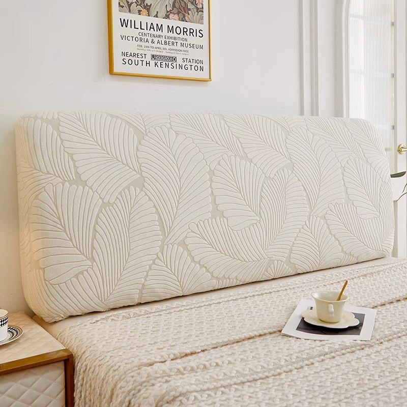 Jacquard Bed Headboard Cover Solid Color Elastic Bed Head Slipcover Bedroom Dust Cover All-inclusive Bed Backrest Cover