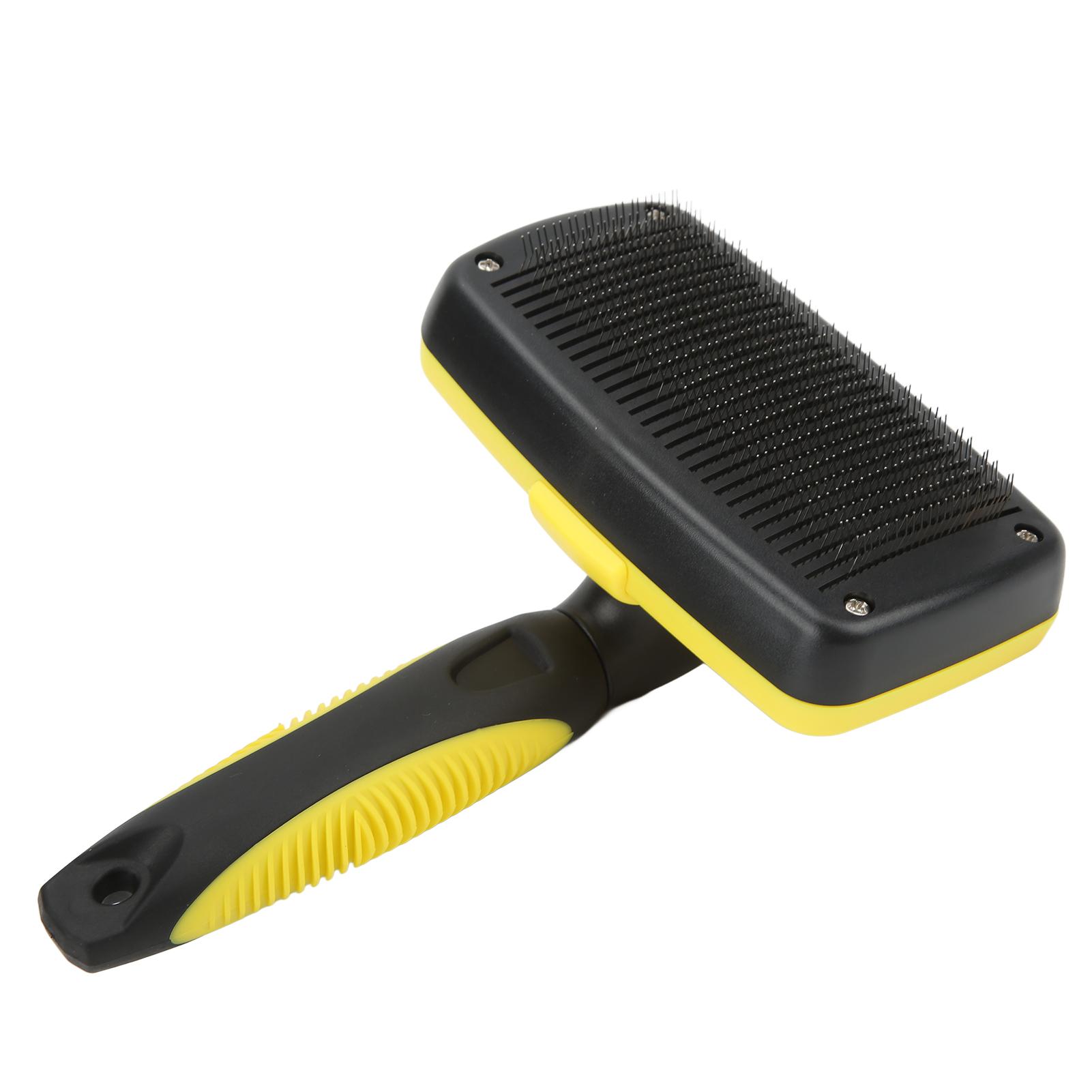 

Pet Hair Brush Self Cleaning Massage Round Tip Dogs Grooming Shedding Brush for Cats RabbitsYellow жёлтый