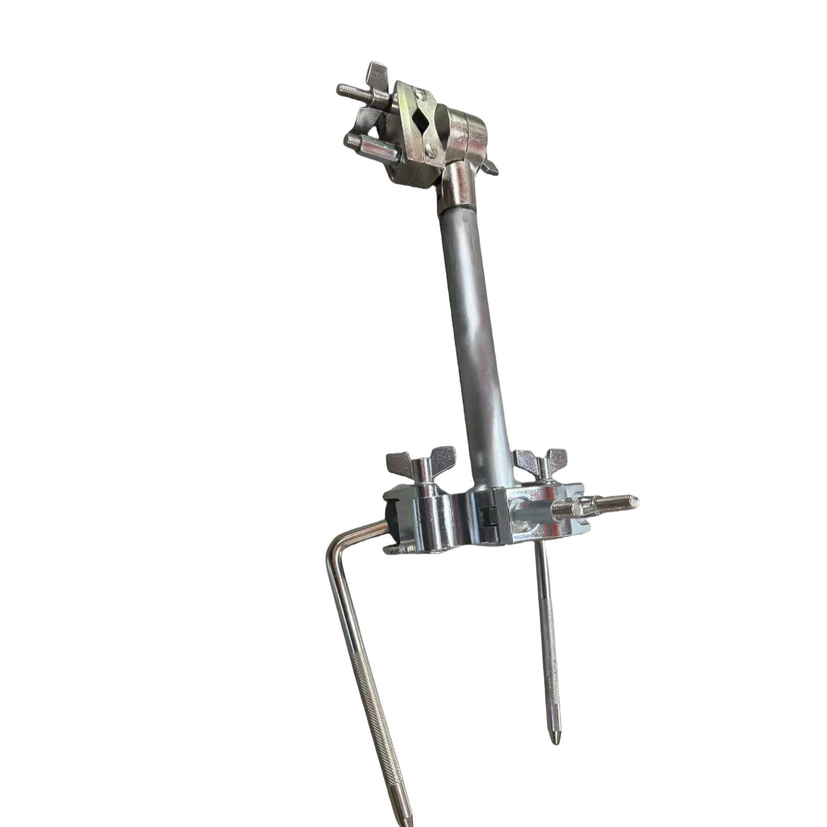 Rack Drum Stand with Water Pipe Clamp for Snare & Tom, Jazz Drum Accessories, Single Arm with Double Bull Head Bracket.