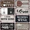 Wine Metal Sign Coffee Tin Sign License Plate Vintage Decoration Man Cave Plaque Home Wall Decor Bar Sign Poster