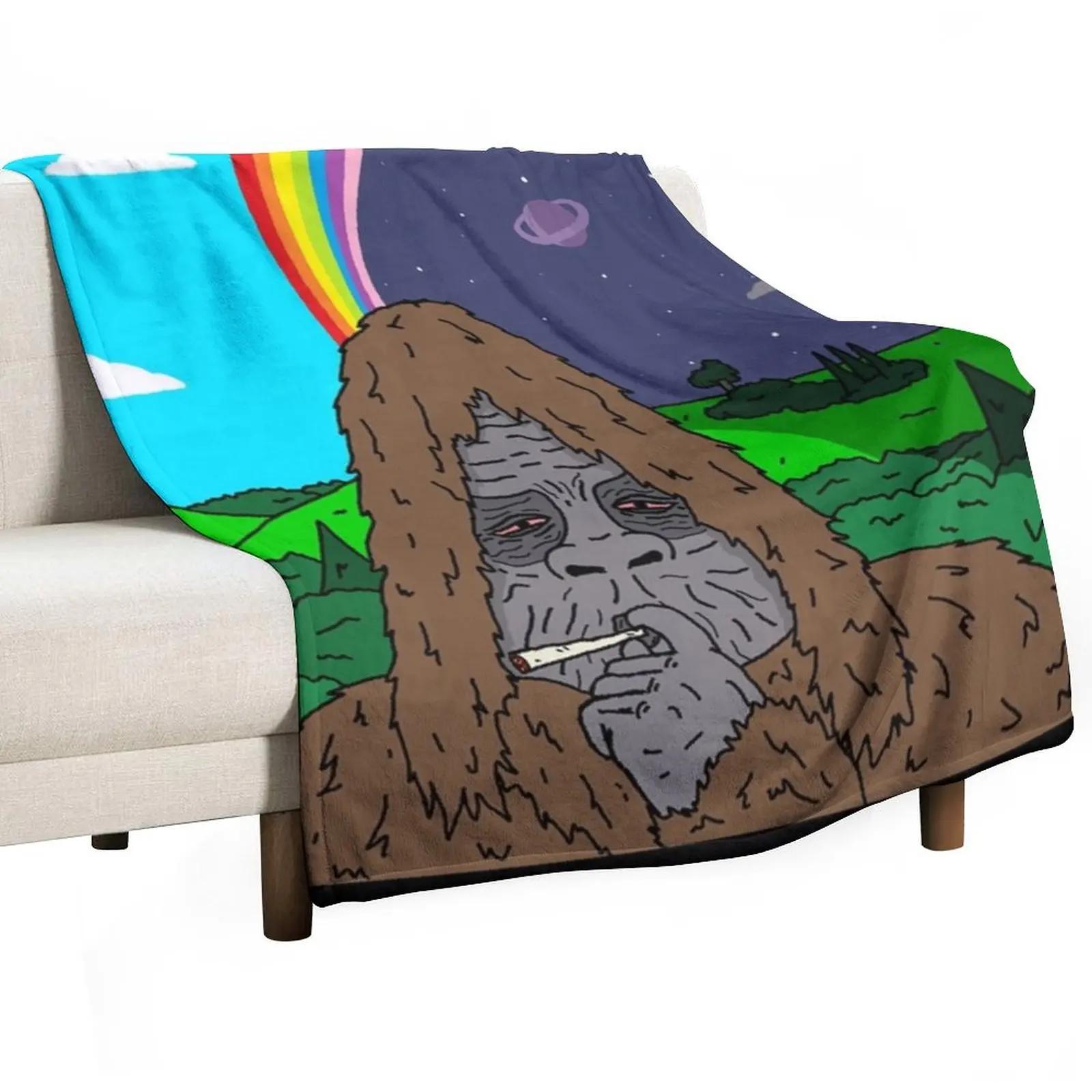 Sassy the Sasquatch Smoking Throw Blanket Decorative Throw Loose funny gift Thermals For Travel Blankets 30x40in