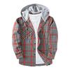 Hooded plaid shirt men's 2026 autumn original plaid hooded shirt men's casual shirt