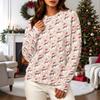 Women's Casual Christmas Print Crewneck Sweatshirt Long Sleeve Top for Holiday Wear