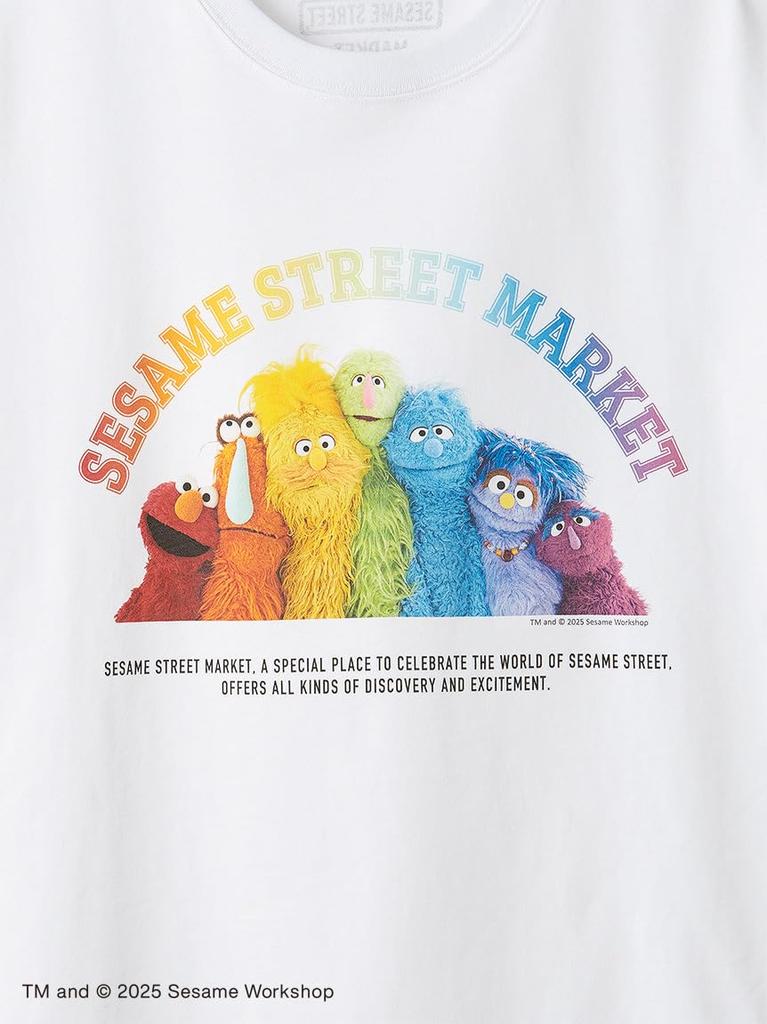 Sesame Street Market Rainbow T-Shirt SSMUCT253432 WHT