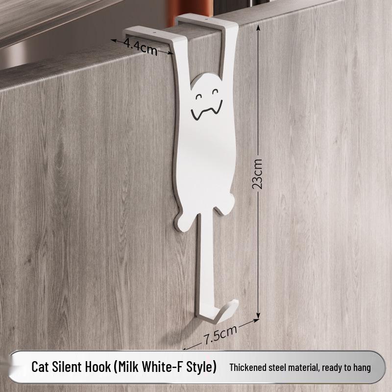 Punch-Free Wall-Mounted Door Hook Rack for Kitchen Cabinets - Organize Clothes, Hats, Keys & More