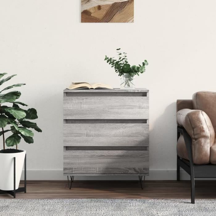 VidaXL Buffet Sonoma gris 60x35x70 cm Bois d'ingénierie 827186