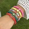 Bohemian Cute Sweet Fruit Charm Bracelets For Women Watermelon Strawberry Lemon Soft Clay Pottery Beaded Bangles Party Jewelry