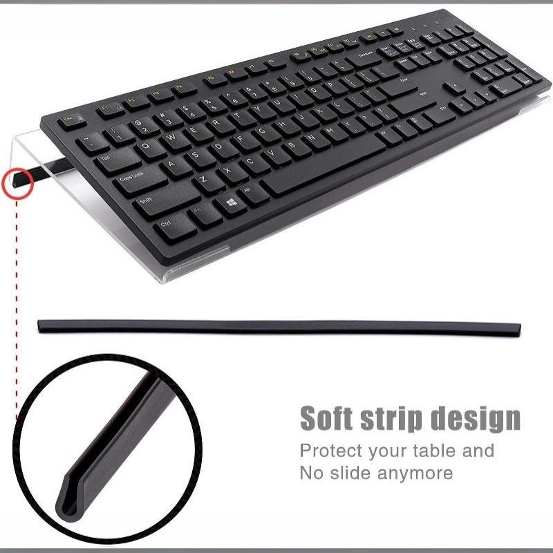 1Pc Clear Acrylic Keyboard Stand - Ergonomic Tilted Design | Pmma Height Adjustable Tray For Home/Office