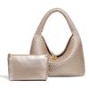 Fashion new small golden ball hand-woven women's bag texture trend niche single shoulder armpit bag large capacity hand bag
