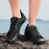 Men Barefoot Casual Hiking Shoes Flats Black Wide Head Boots Grey Sneakers Rubber Sport Shoes Large Size