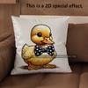 2D Cute Bow-Tied Duck Pillow Covers For Home Pattern Cushion Cover Suitable For Sofa Bedroom Car Pillow Cover
