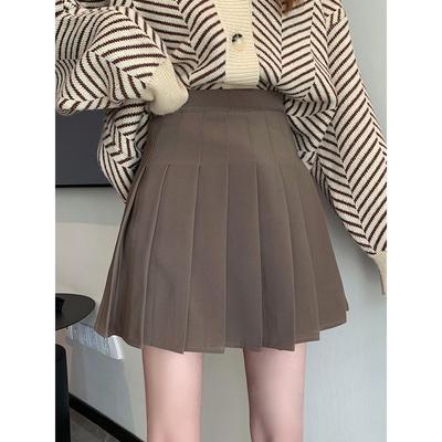 Pleated Skirt Black Mini Skirts Women High Waist Skirt Zipper Button Fashionable Girls Outfit