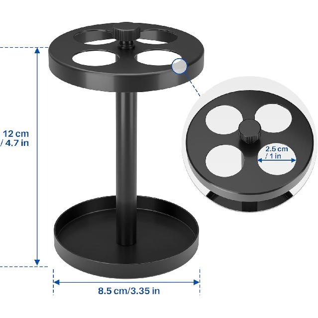 Black Stainless Toothbrush Holder Stand: Rustproof Bathroom Countertop Organizer, 4 Ventilated Slots Hold Manual Toothbrushes, Razor