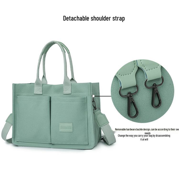 Japanese Minimalist Large-Capacity Crossbody Canvas Backpack & Versatile Tote Handbag.