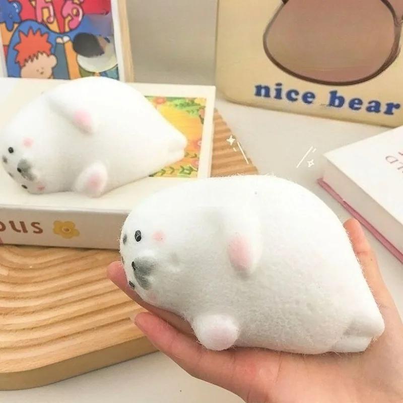 Cute Squishy Seal Squeeze Toys Super Soft Pinching Fingertip Toy Slow Rebound Antistress Gift Stress Relief Adult Sensory Toy