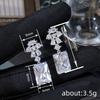 Wedding luxury light luxury earrings for women, micro-inlaid zircon shiny jewelry, high-end princess super