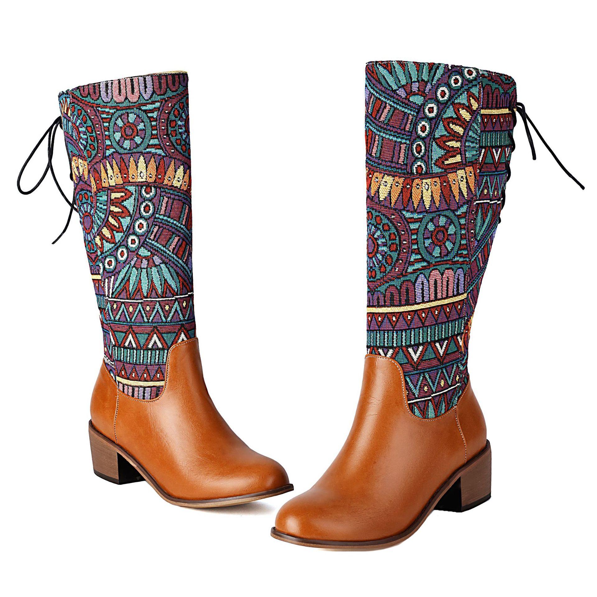 

[Новинка] Сапоги женские 2024 осень-зима ретро женская обувь размер 35-46 35 темно-коричневого