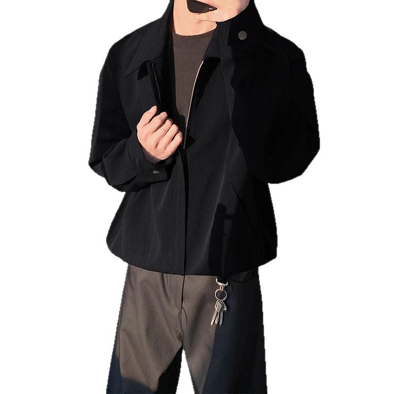 CleanFit Men's Deconstructed Short Suit Jacket - Autumn/Winter Straight Shoulder Silhouette with Lapel Overcoat