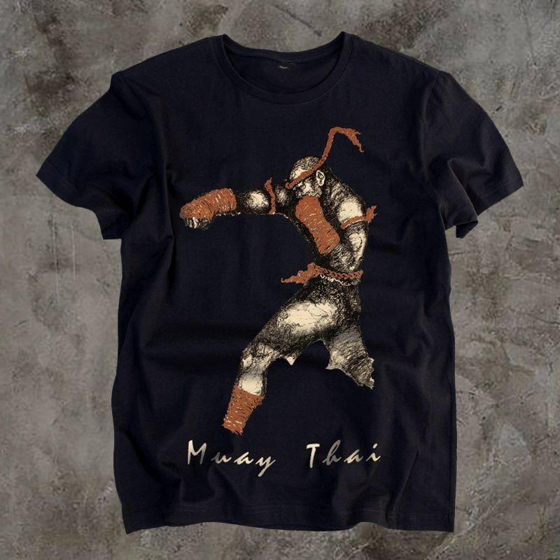 

Муай-тай Боевой Фитнес Принт Футболка Летний Тренд Бренд Бокс Санда Короткий Рукав Хлопок Круглый Вырез Половина Рукава Одежда Футболка 4XL