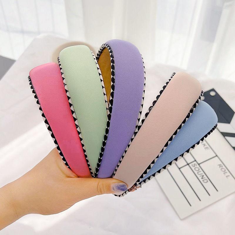 

Головной убор Шпилька Модные аксессуары для волос Цветная повязка на голову из губки Твердые ретро женские