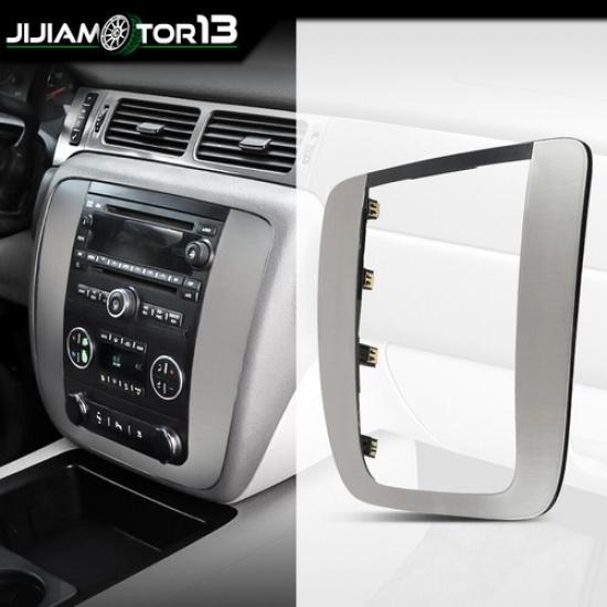 Подходит для 07-14 TAHOE YUKON SILVERADO Декоративная накладка на панель для магнитолы Серебристая Новая