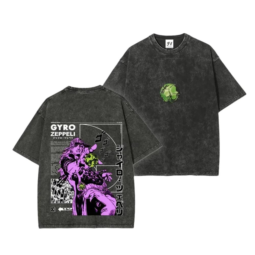 

Аниме JoJo s Bizarre Adventure Футболка Y2k Стирка Хлопковая Футболка Летняя С коротким рукавом Повседневная Свободная Футболки Топы Мужская Женская Унисекс Одежда S чёрный