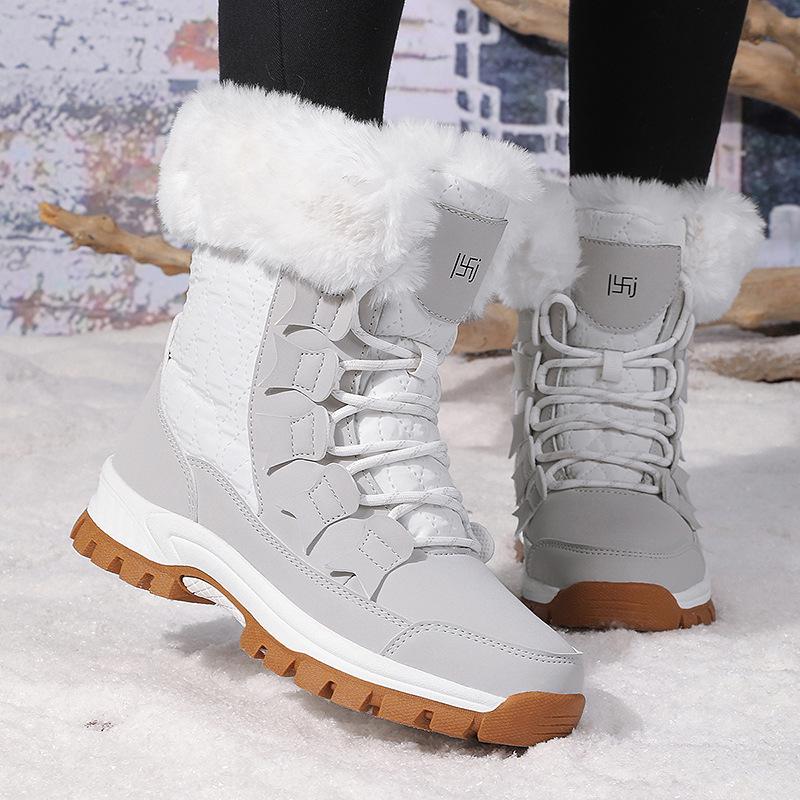 

Unisex Plus Size Mid-Calf Waterproof Snow Boots - Non-Slip, Winter Outdoor Footwear for Men and Women 36