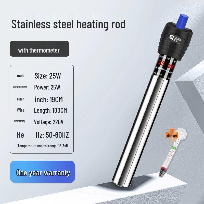 Stainless Steel Aquarium Heater: Explosion-Proof, Auto Temperature Control for Fish & Turtles