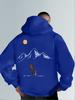 Men's Hooded Sweatshirt with Mountain Map Pattern on The Back. Warm Winter Hooded Pullover Suitable for Hiking Camping Daily Use