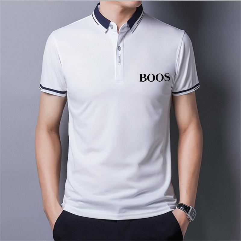 Comaba Men Lapel Collar Spell Color Polo Short Sleeve Britain T-Shirt Comaba Men Lapel Collar Spell Color Polo Short Sleeve Britain T-Shirt
