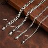 EFFIE QUEEN 2MM 6MM Trendy Cuban Chain Bracelets Simple 925 Sterling Silver Curb Cuban Link Chain Bracelet Bangle Gift SB123