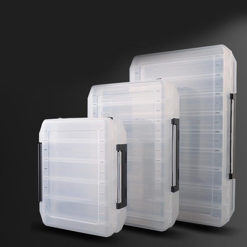 Double Side Tackle Carrying Case Large Clear Fishing Lures Storage Waterproof