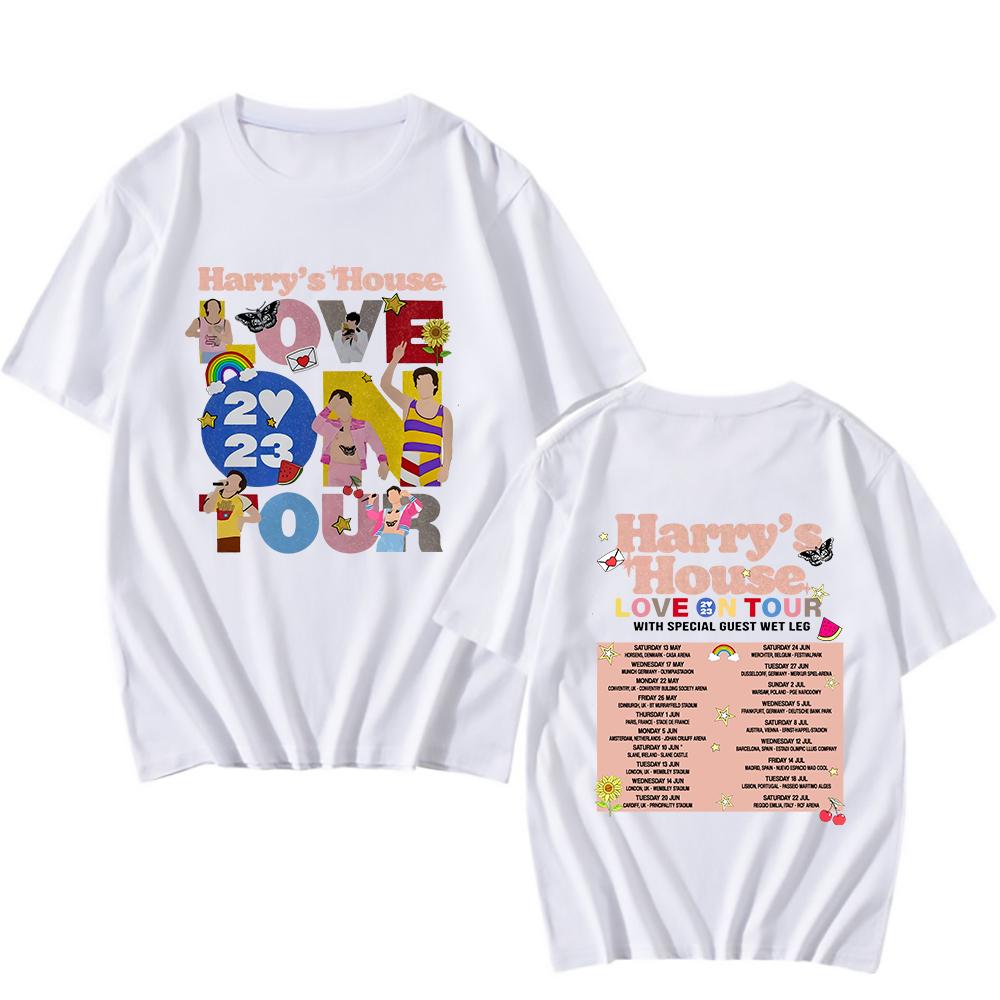 2026 Harrys House Love on Tour T Shirt Cotton Tshirt for Men Letter Print Tees Summer ONeck Loose Tops Unisex Casual Tshirt