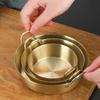 Round Two-Ear Snack Dish 304 Stainless Steel Seasoning Cup New Dual Handle Bowl  Kitchen Use