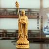 Standing Jizo Bodhisattva Buddhist Carved from Premium Natural Boxwood Carved Buddha Sculptured Buddha Wood Buddhist Altar Wooden Good Principal Deity